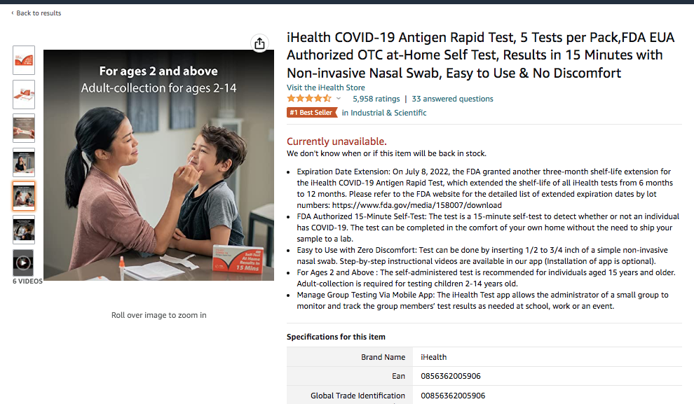 霸榜亚马逊BSR、持续断货!多家大卖加码抗原检测试剂插图 霸榜亚马逊BSR、持续断货!多家大卖加码抗原检测试剂插图