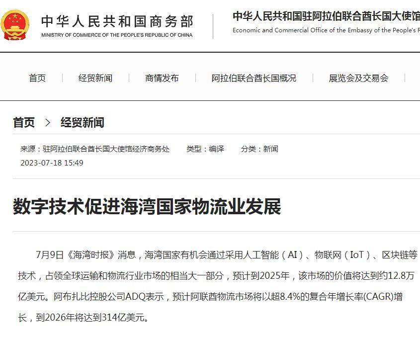 数字技术促进海湾国家物流业发展缩略图 数字技术促进海湾国家物流业发展缩略图